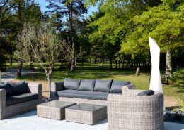 Terrasse extérieure du Château de la Rairie à Pont Saint Martin (44)