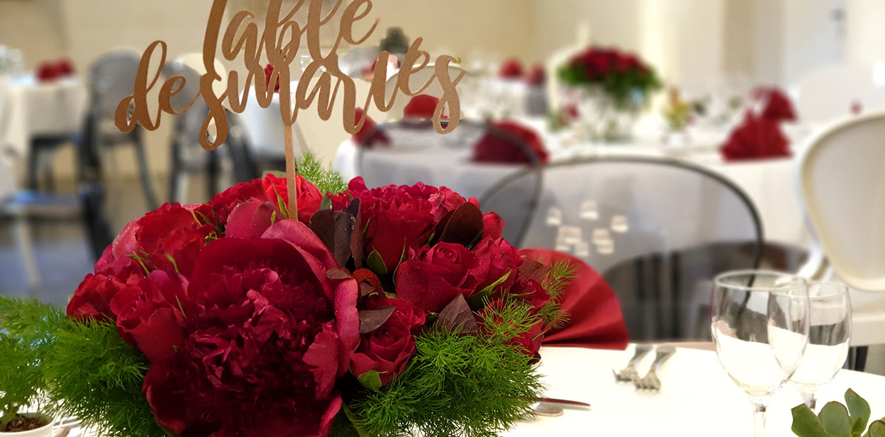 Décoration de table pour un Mariage au Château de la Rairie près de Nantes