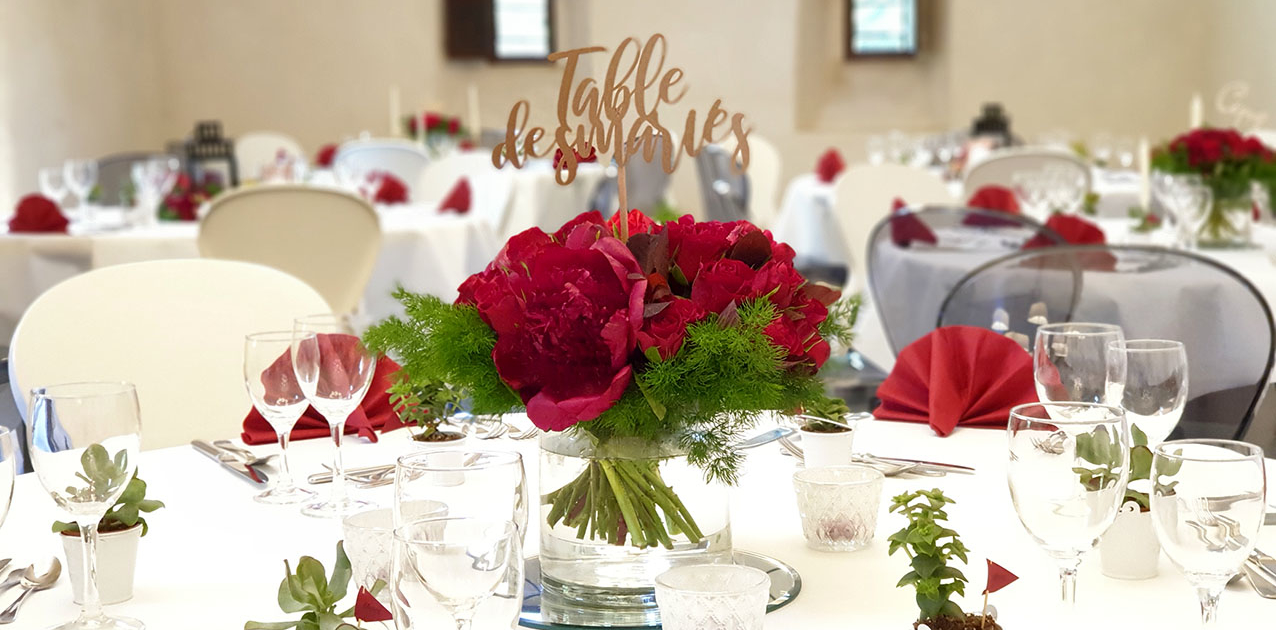 Décoration de table pour un Mariage au Château de la Rairie près de Nantes