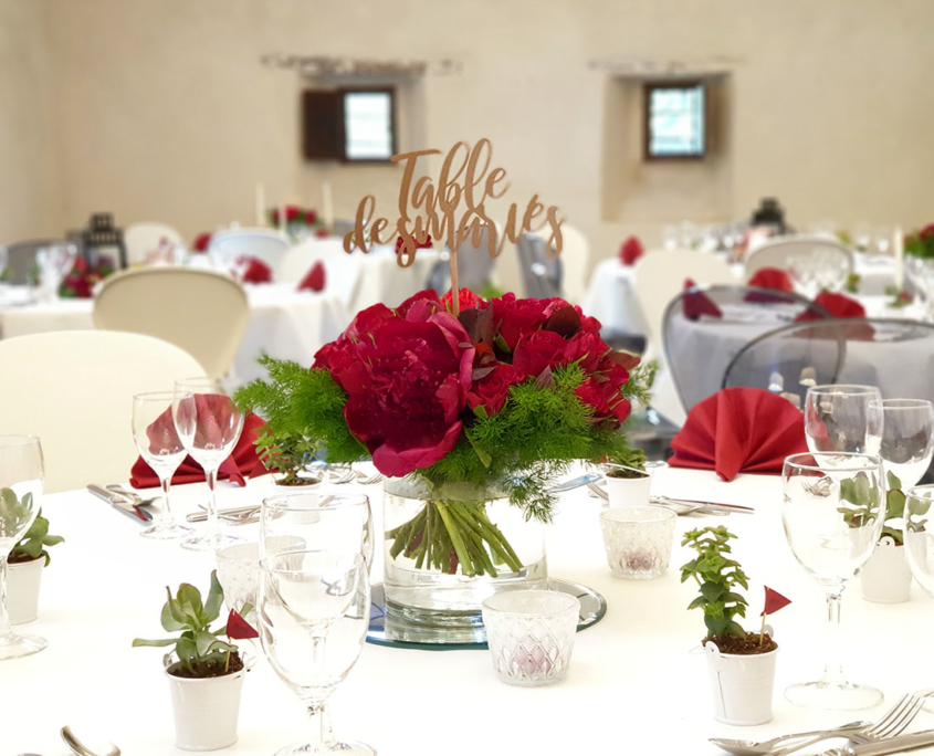 Décoration de table pour un Mariage au Château de la Rairie près de Nantes