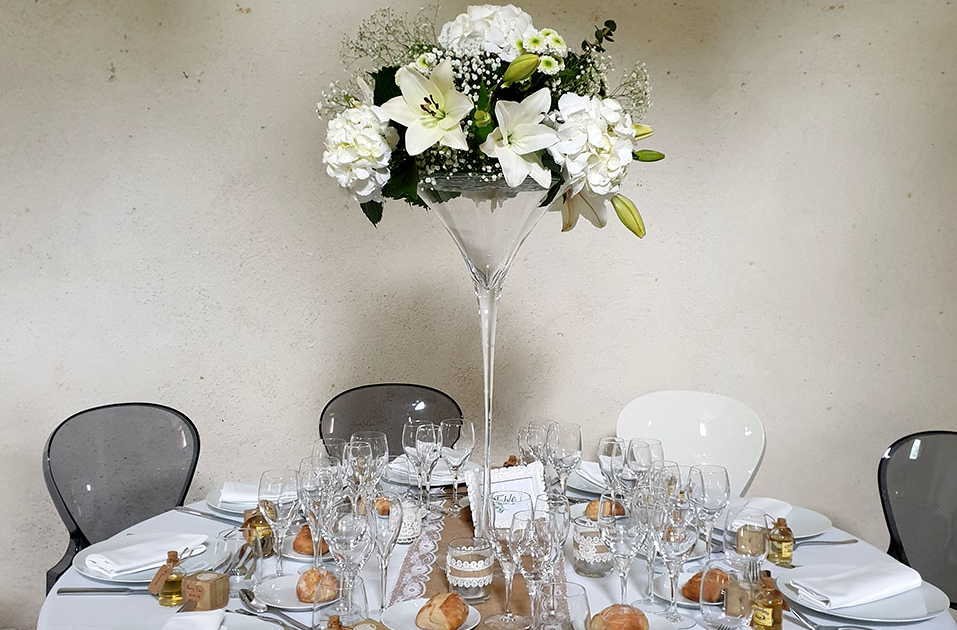 Décoration Florale réalisé par Flower 7 pour un Mariage au Château de la Rairie en Loire Atlantique