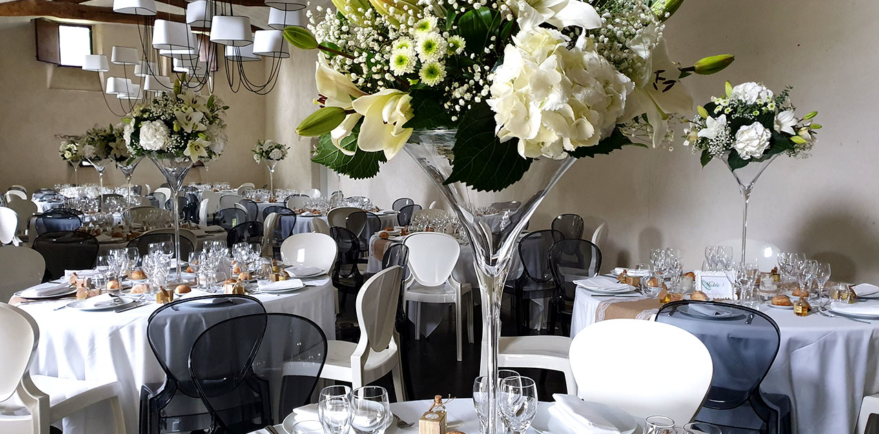 Décoration Florale réalisé par Flower 7 pour un Mariage au Château de la Rairie en Loire Atlantique